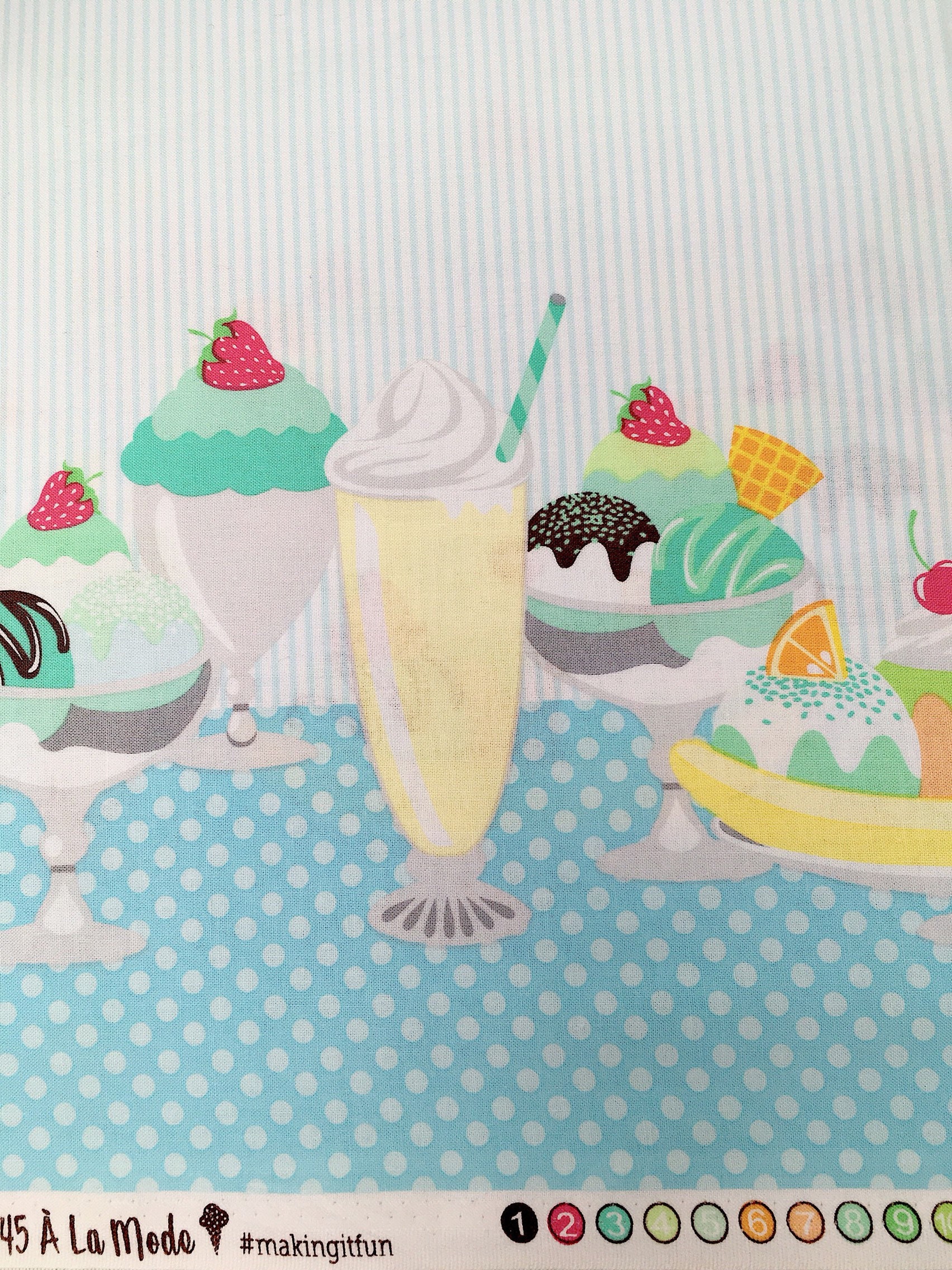 Michael miller border print fabric Kids Ice cream fabric Ice cream