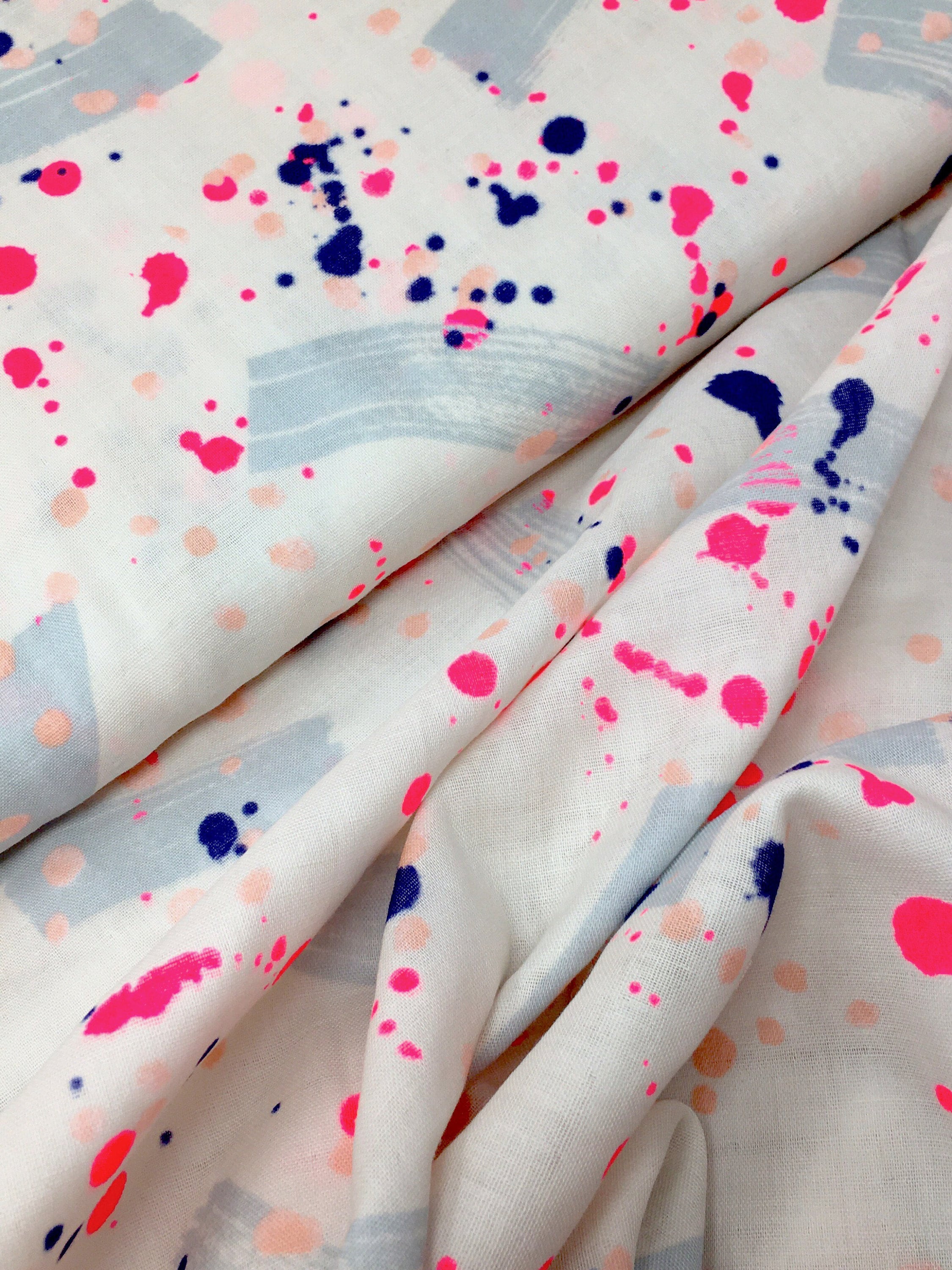 Double gauze cotton fabric, Neon pink dressmaking double gauze cotton