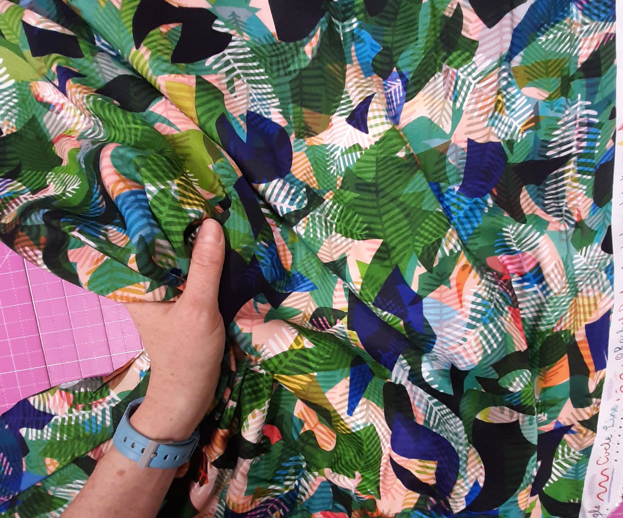 Dressmaking Viscose Fabric Dashwood studios floral rayon fabric