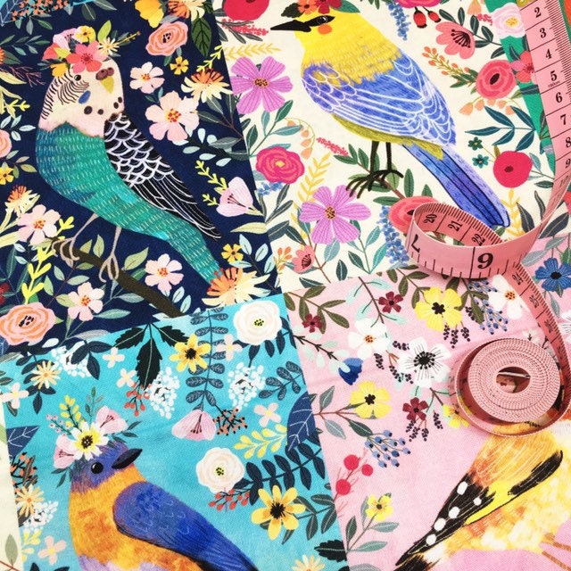 Quilt panels Blend Junglemania Quilting panel Painted Bird Print