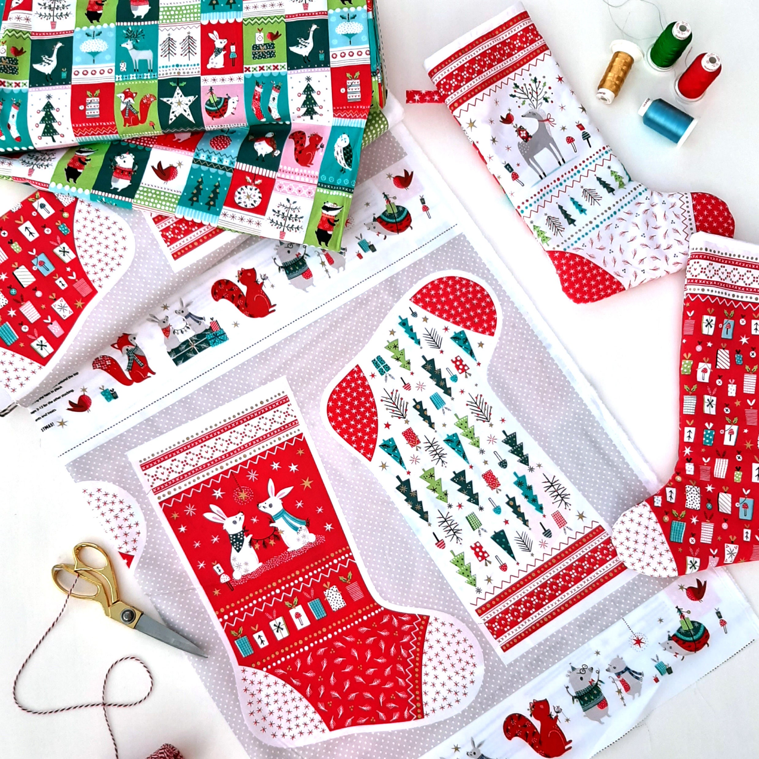 DIY stocking kit - Red Christmas Stocking sewing kit Video tutorial