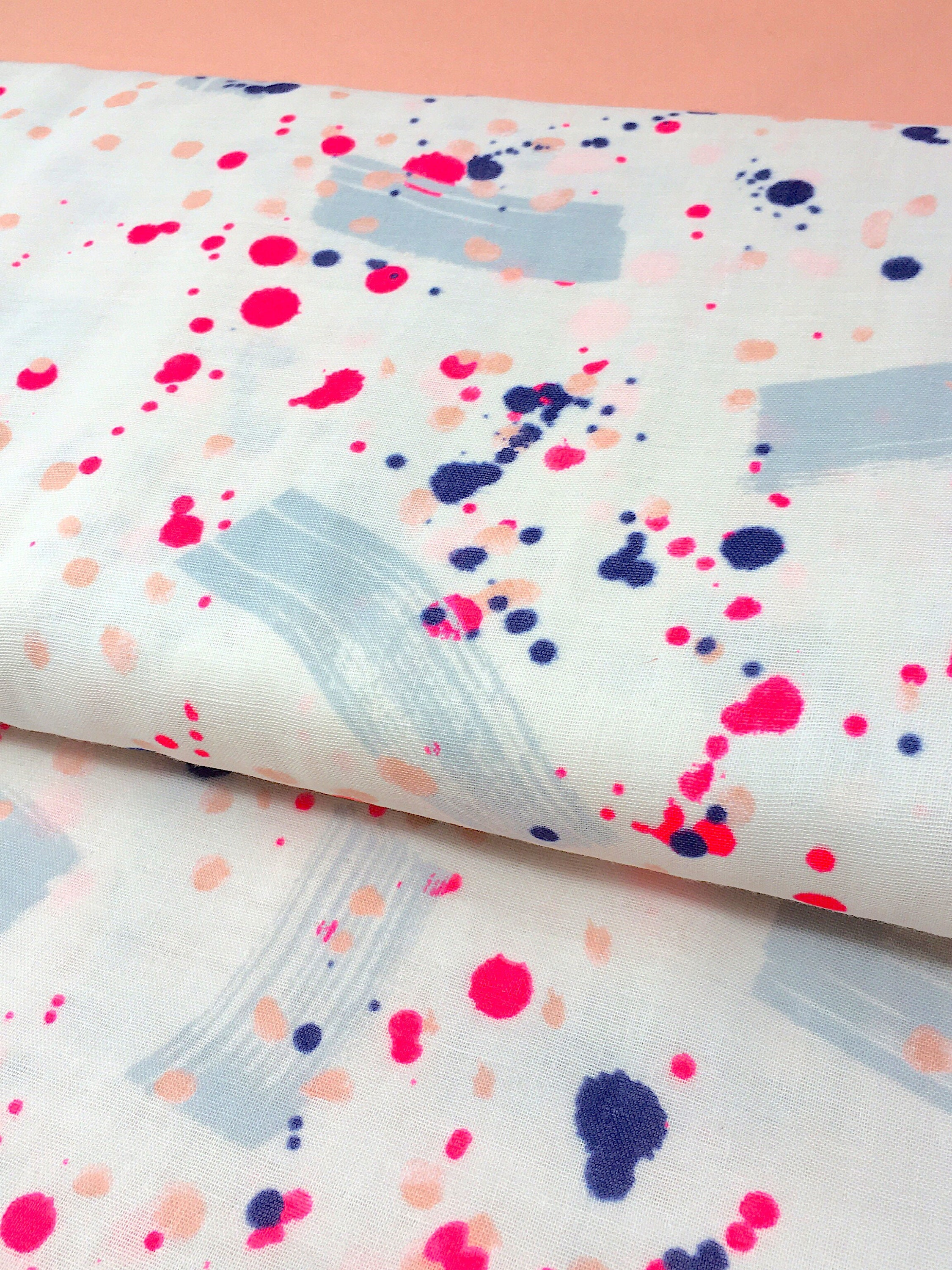 Double gauze cotton fabric, Neon pink dressmaking double gauze cotton, Rico Dressmaking cotton