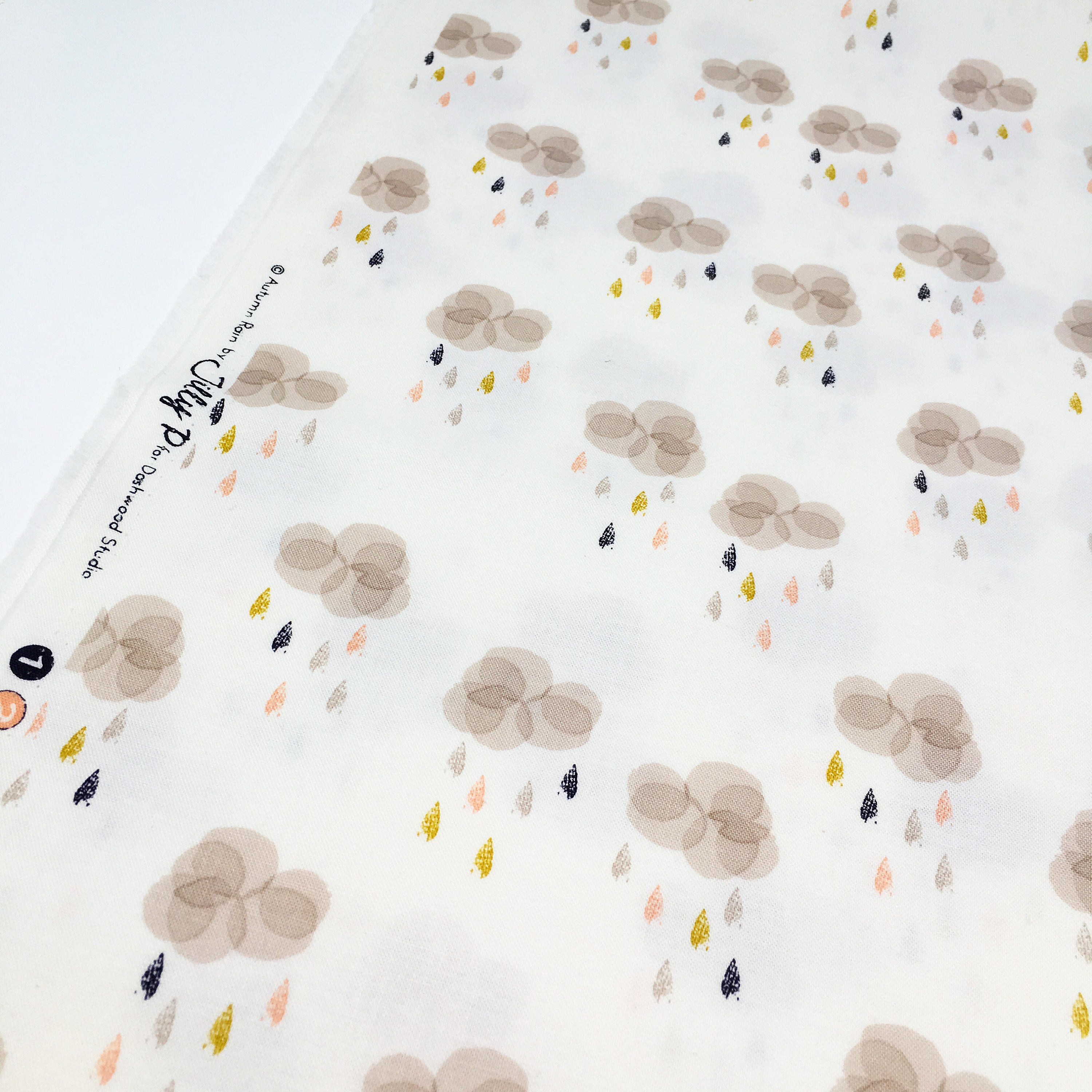 Cloud fabric by the Metre Dashwood fabric Autumn Rain Cloud Fabric