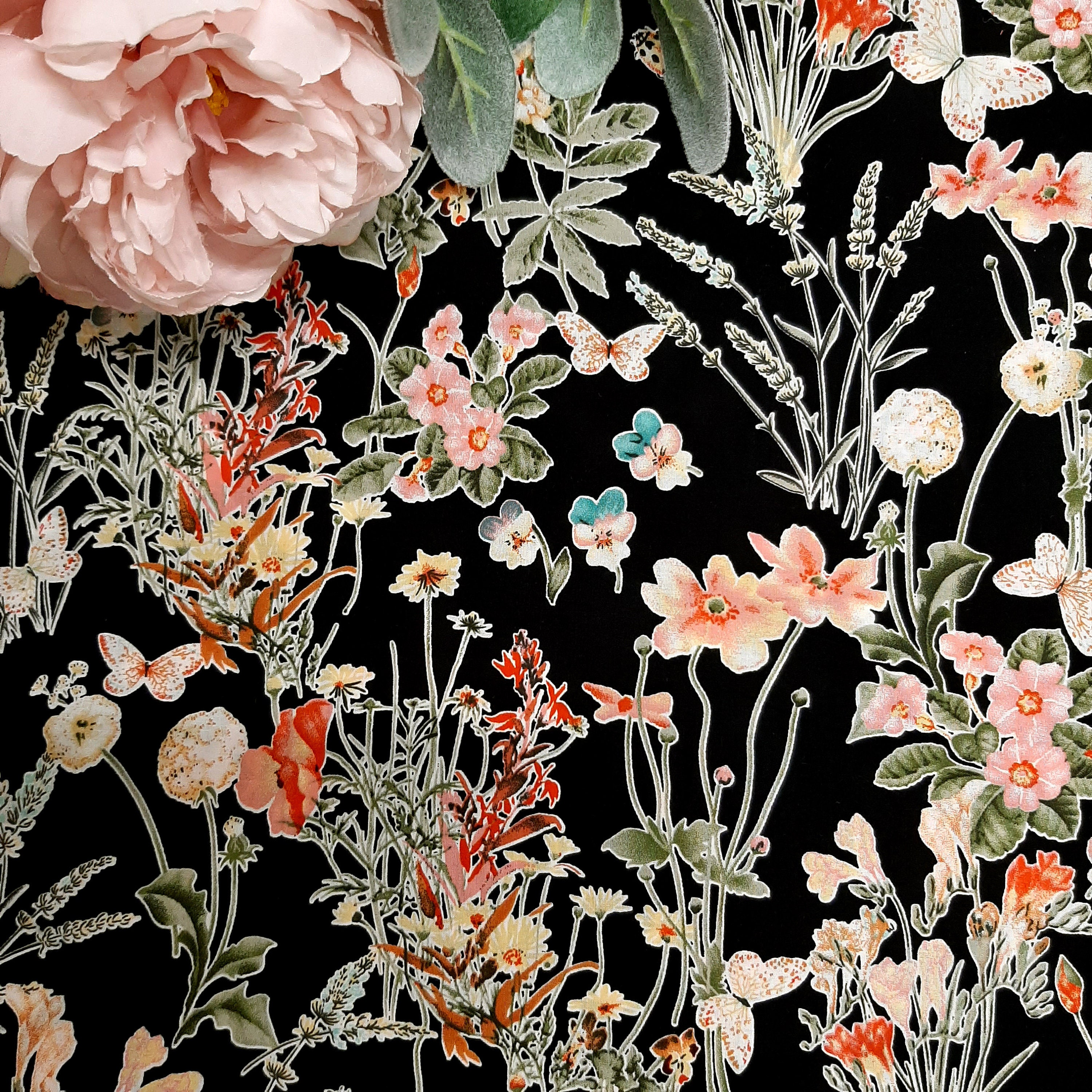 Floral Fabric Floral Premium Pima Cotton Fabric Soft Flower Print Pima Cotton Fabric