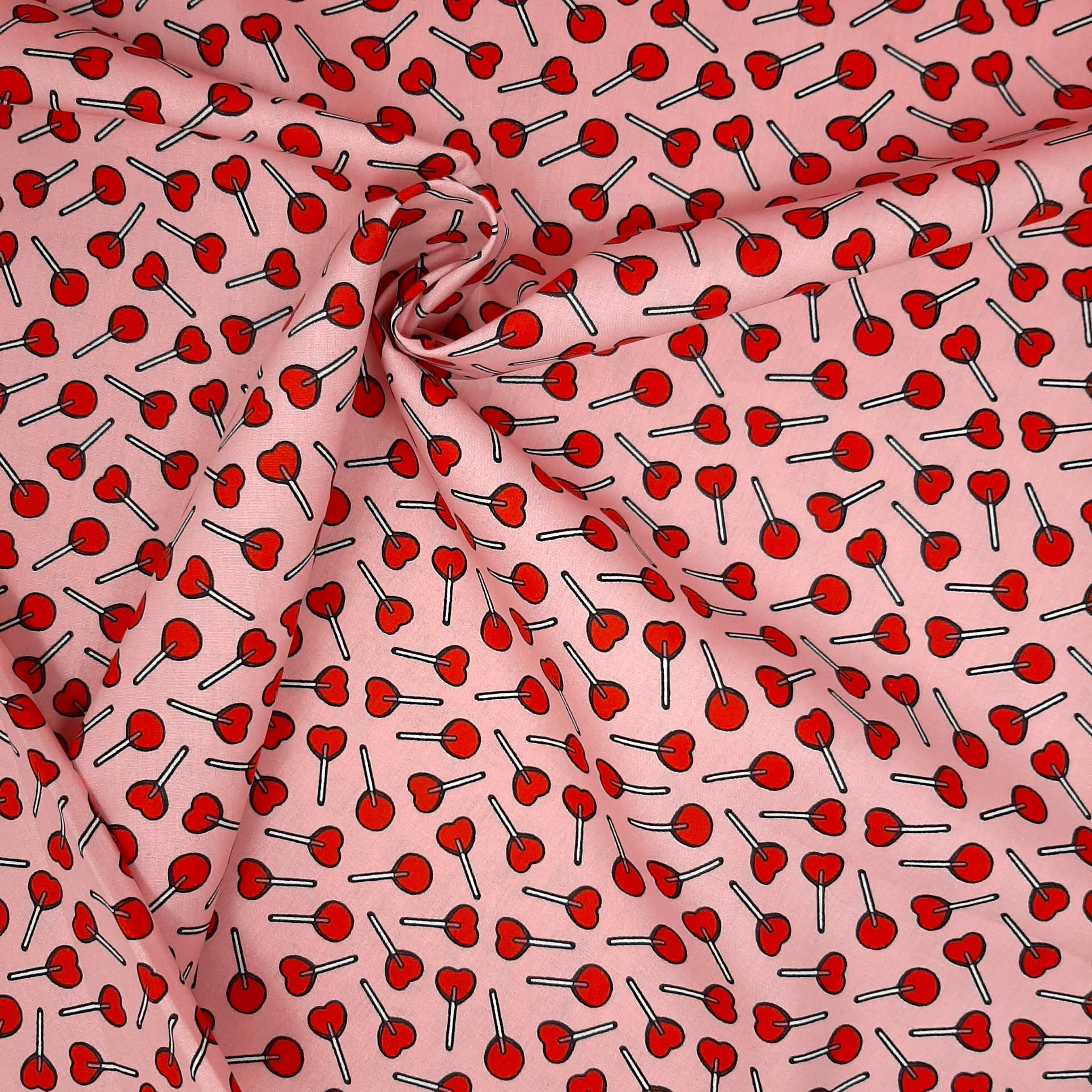 Novelty Cotton fabric Pink cotton fabric Retro Lollipop Fabric