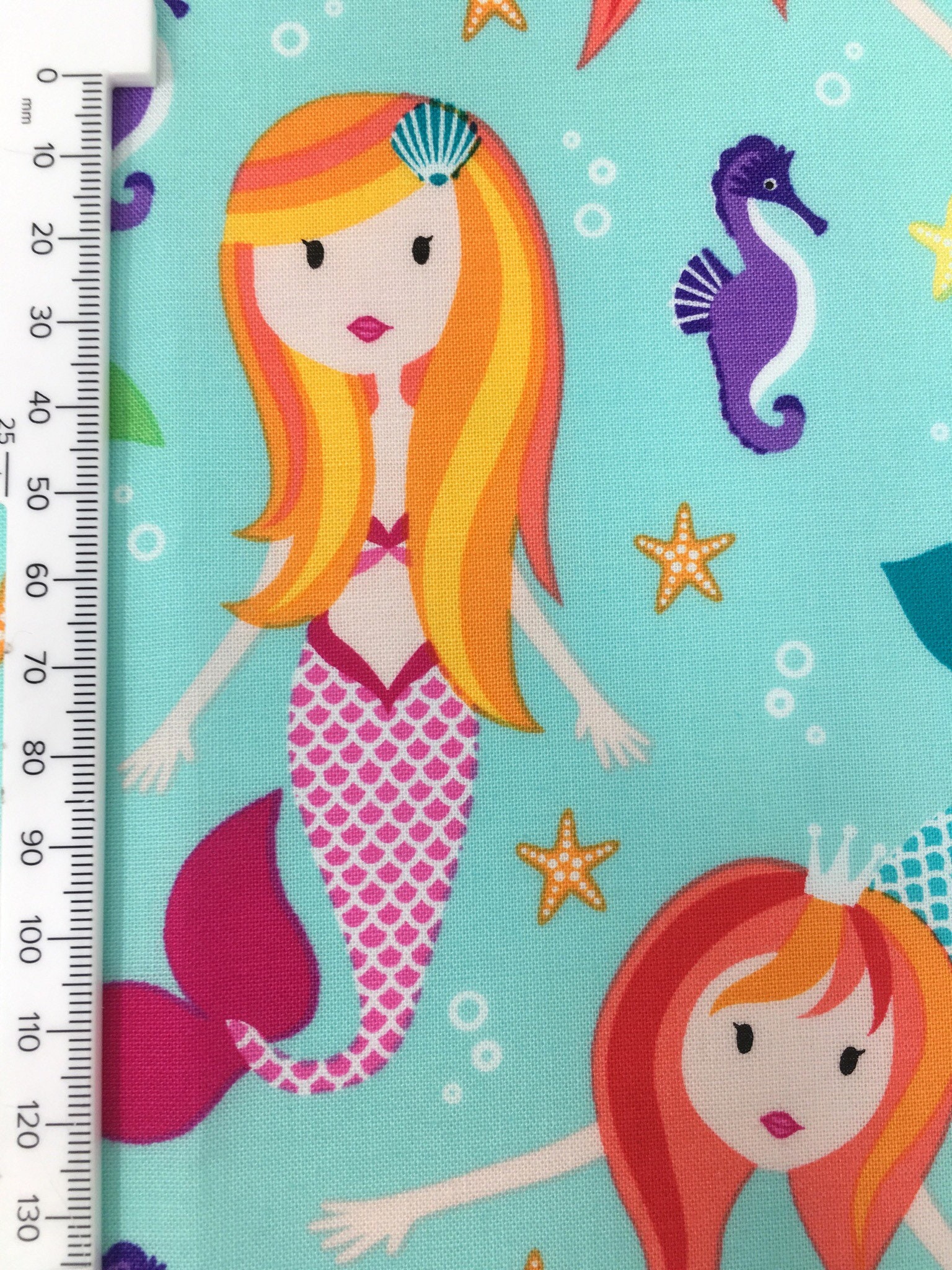 Download Mermaid printed cotton fabric 2 fat quarter bundle ...