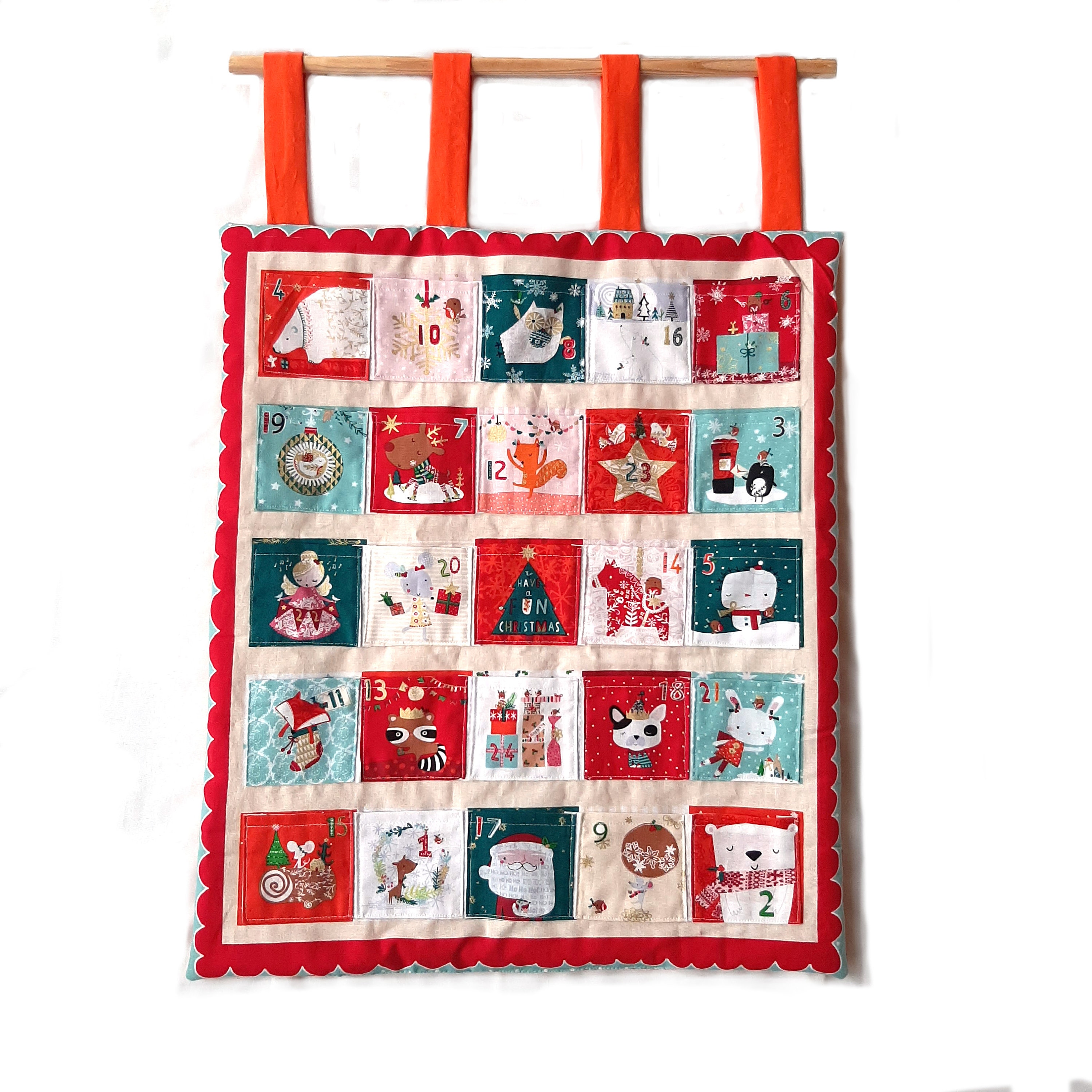 Make your own advent calendar kit,Fabric Advent Calendar Kit, Reusable