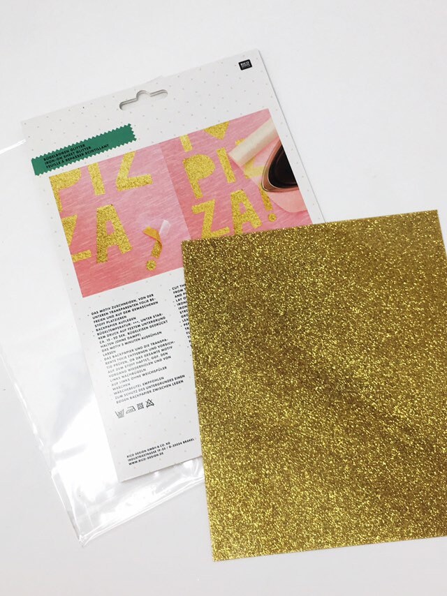 Gold Glitter Vinyl transfer sheet for fabric Rico Design Gold Glitter