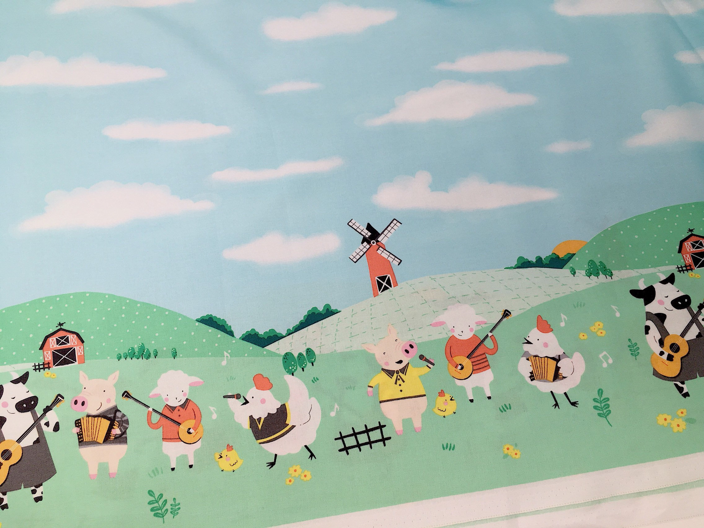 Michael miller border print fabric I Farm border print cotton I Michael