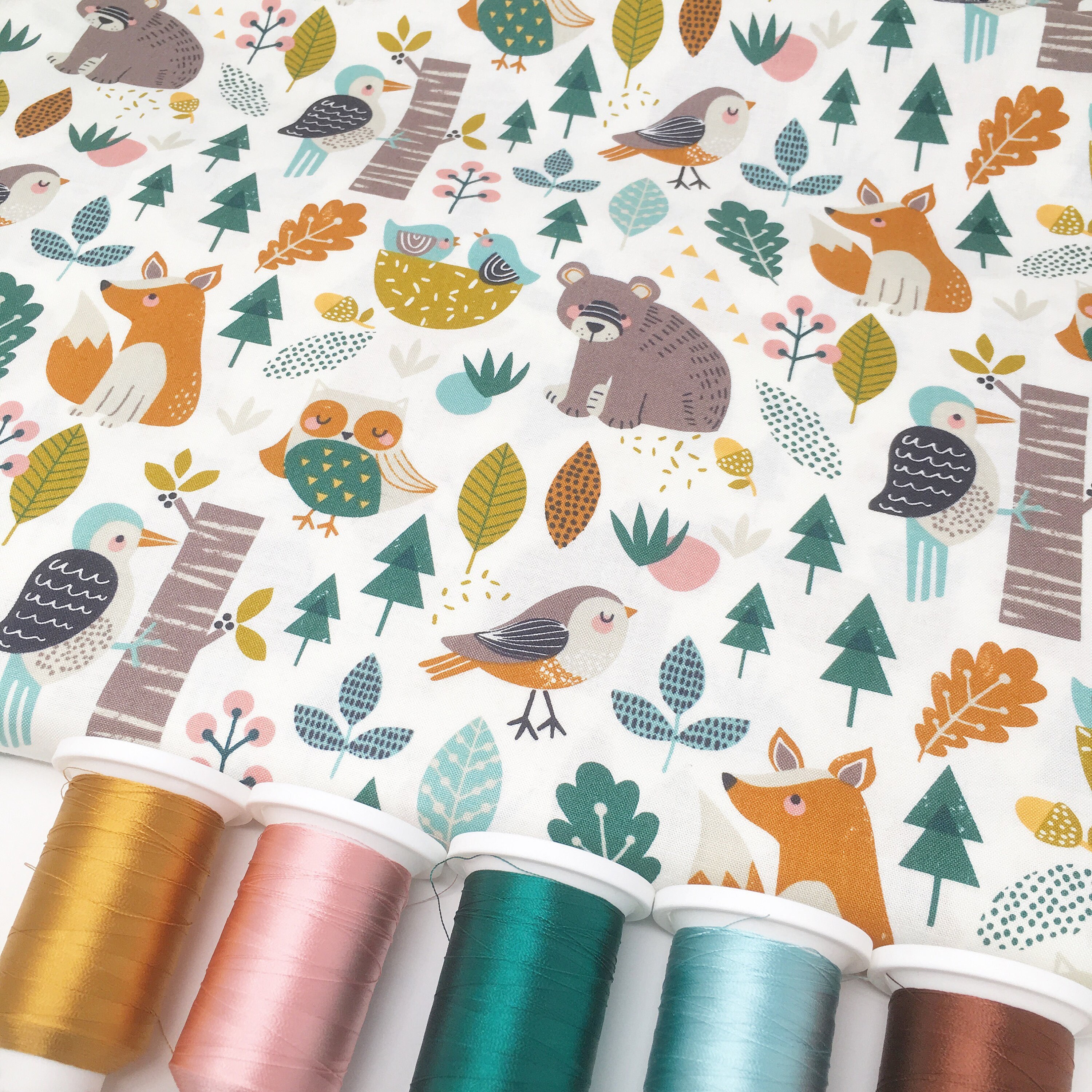 Woodland Cotton Fabric Dashwood Harvestwood Fabric Printed Fabric