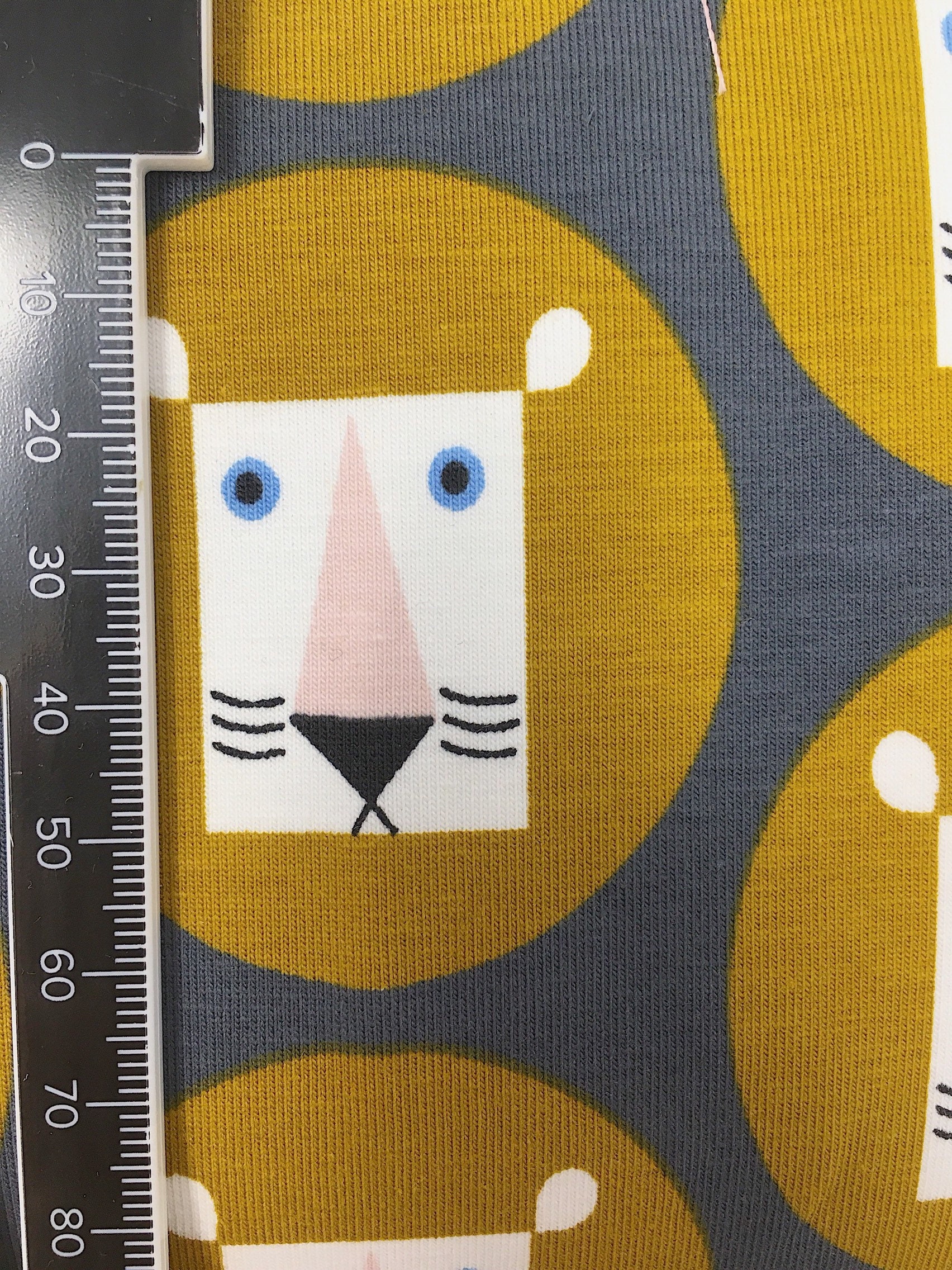 Organic printed cotton fabric Organic printed jersey knit fabric Lion kids jersey fabric by