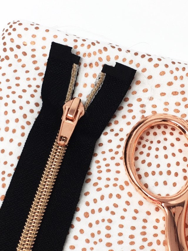 20cm Rose Gold Zip 20cm Zipper Copper Colour Open Ended Zipper