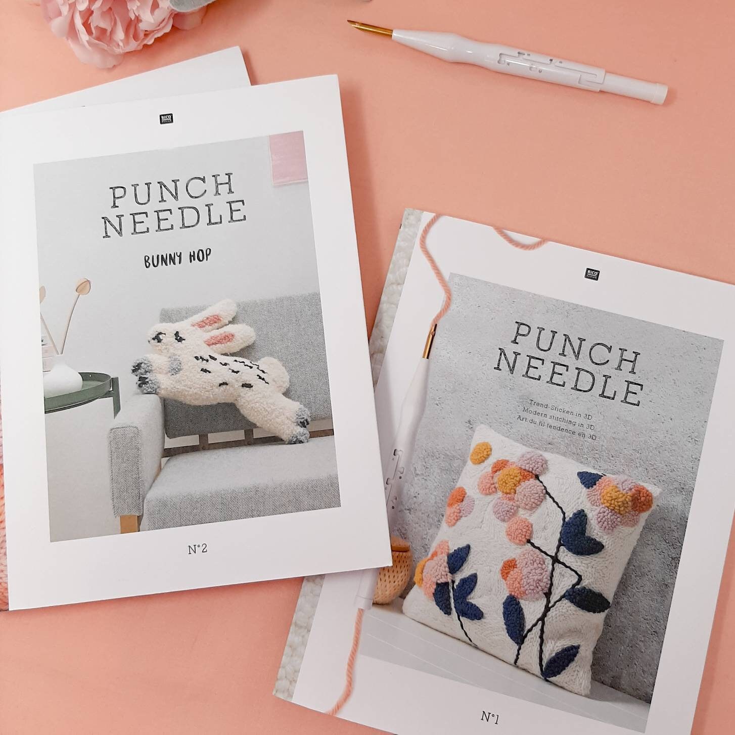 Punch Needle Embroidery Pattern Book, Embroidery for beginners, Rico