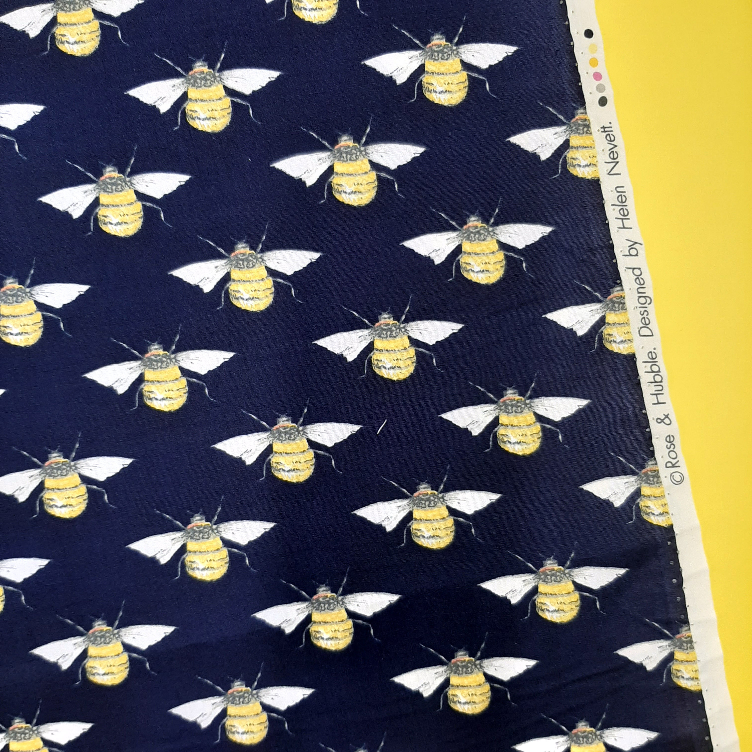 Bee Print Cotton Poplin Insect Fabric Quilting Fabric by Etsy