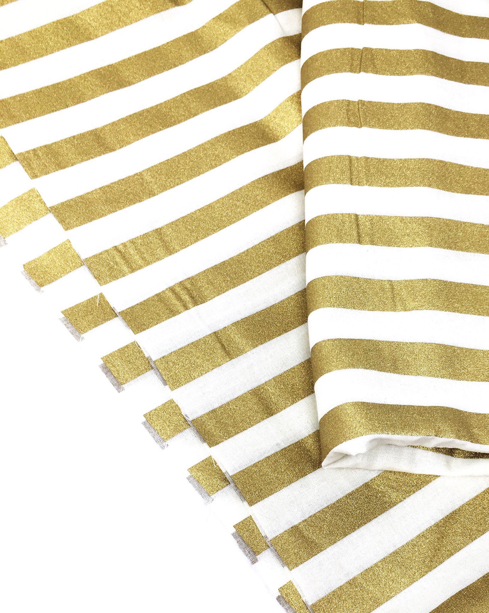 Gold fabric, Christmas fabric, stripe fabric, gold foil fabric