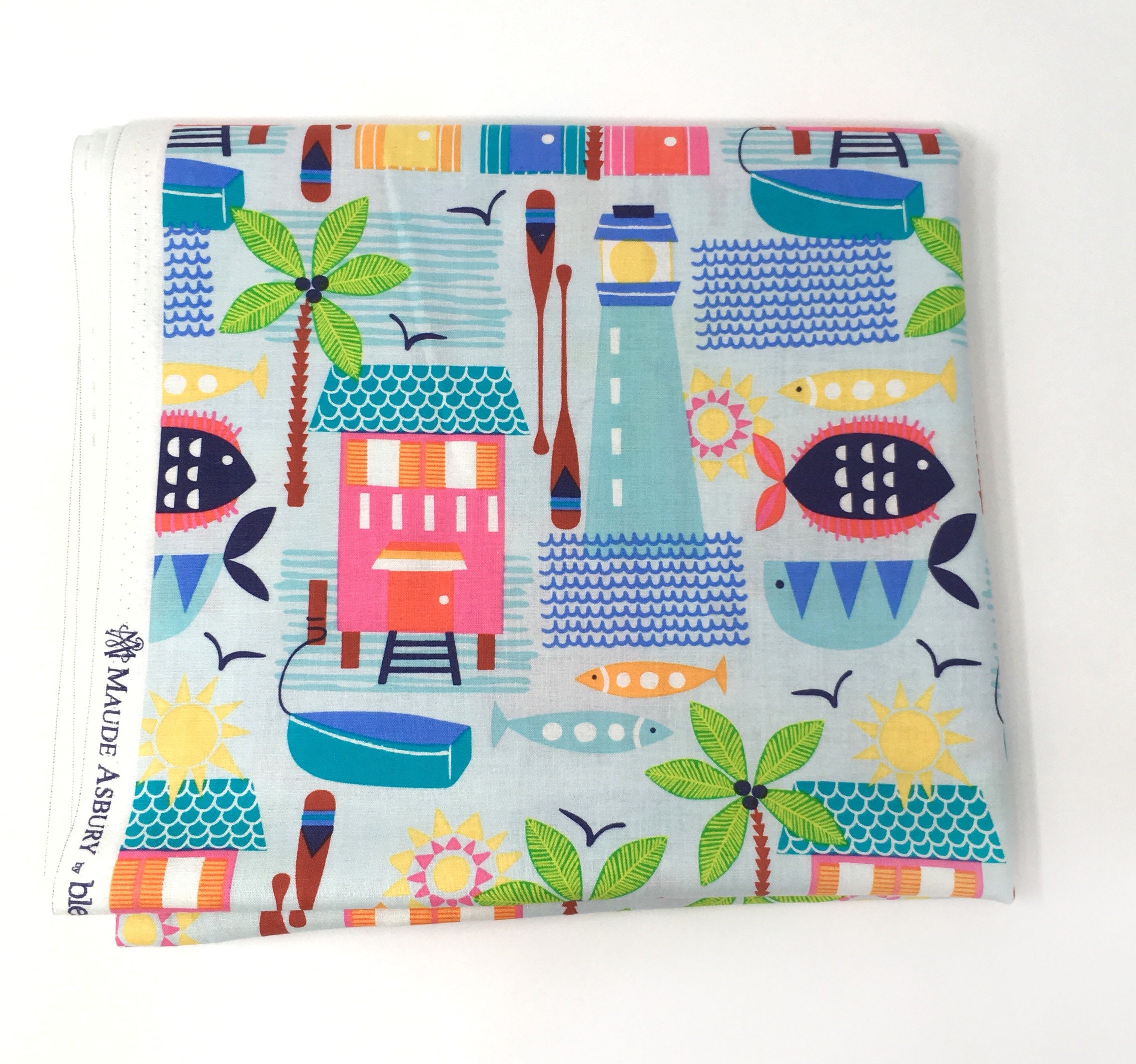 Seaside fabric woven cotton fabric fat quarter fabric uk
