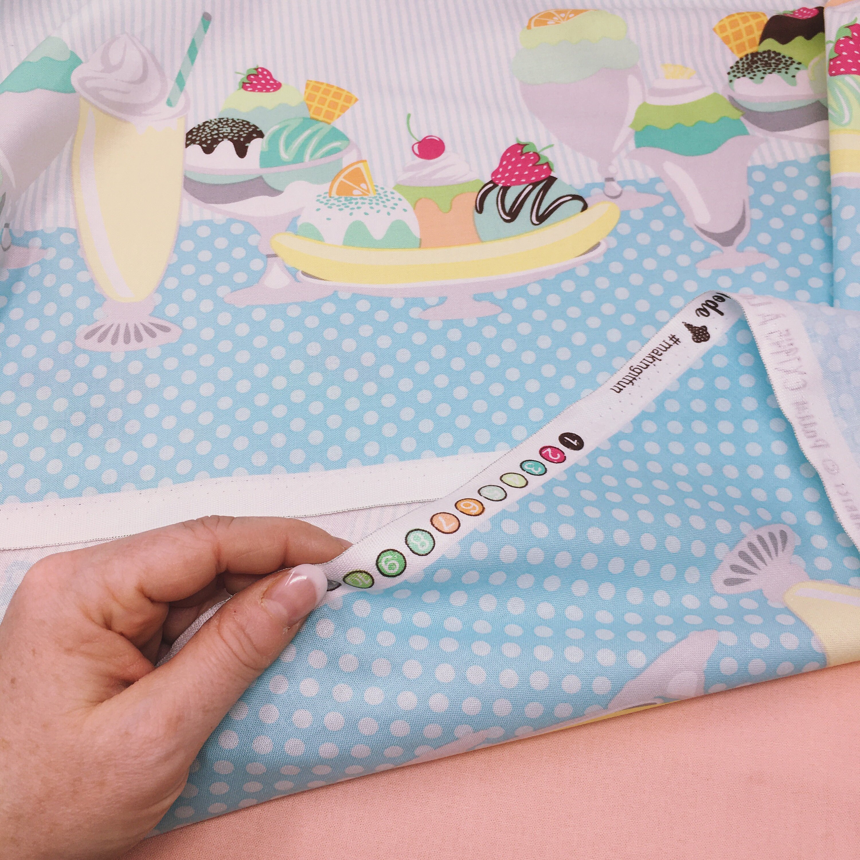 Michael Miller Border print cotton fabric Michael Miller Ice cream A