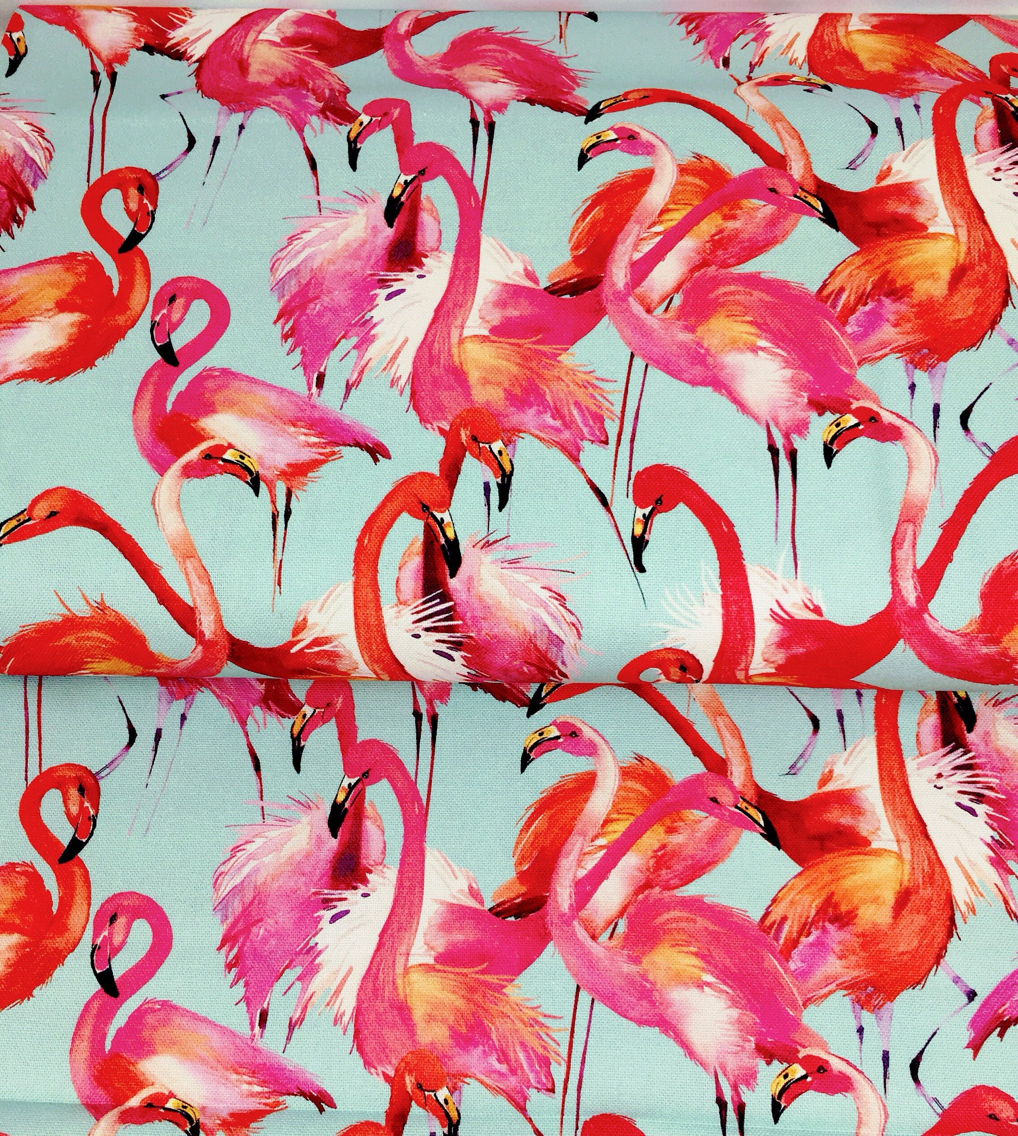 Flamingo upholstery fabric by the metre - Pink flamingo heavy weight ...