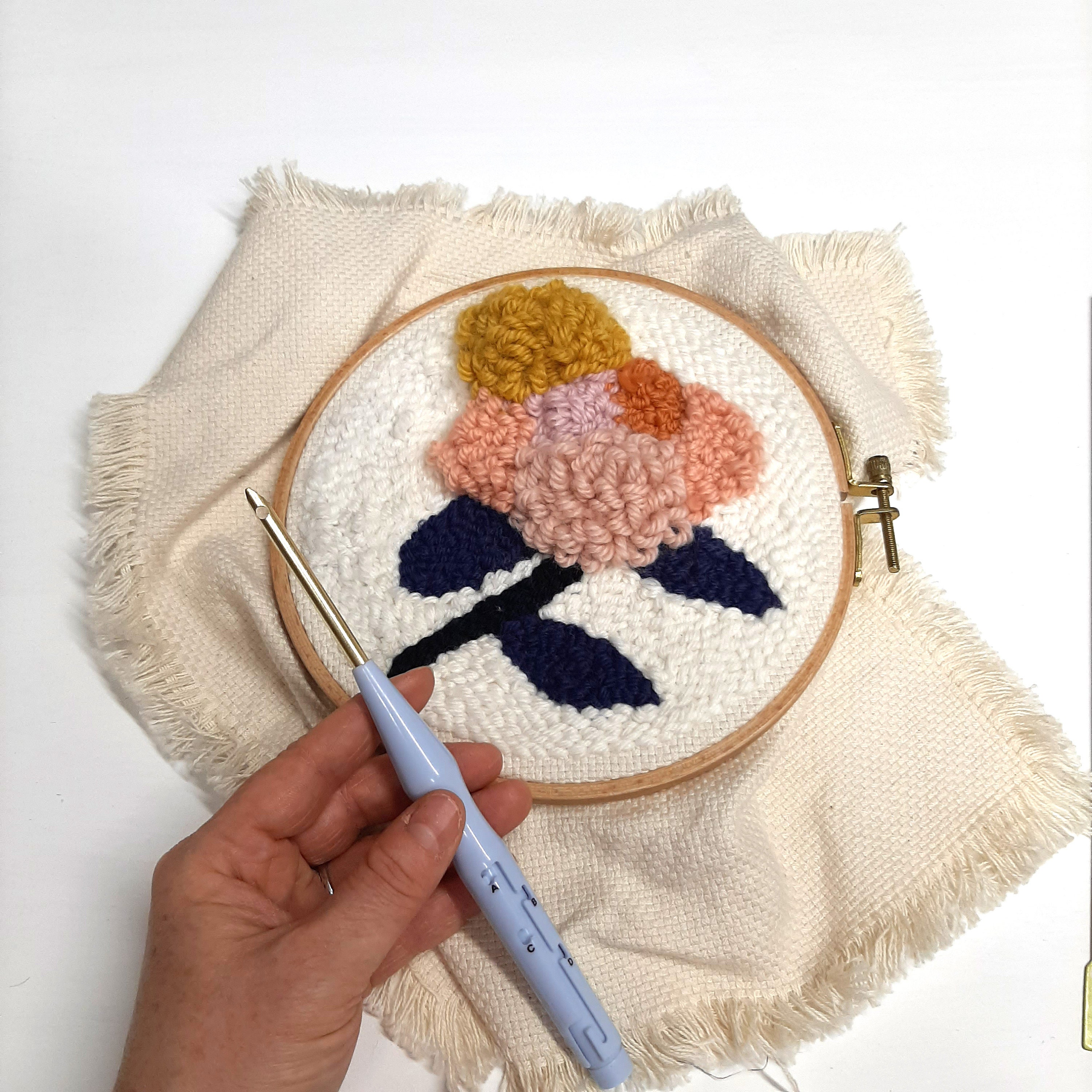 Punch embroidery kit, Punch needle embroidery tool, Tool for punch