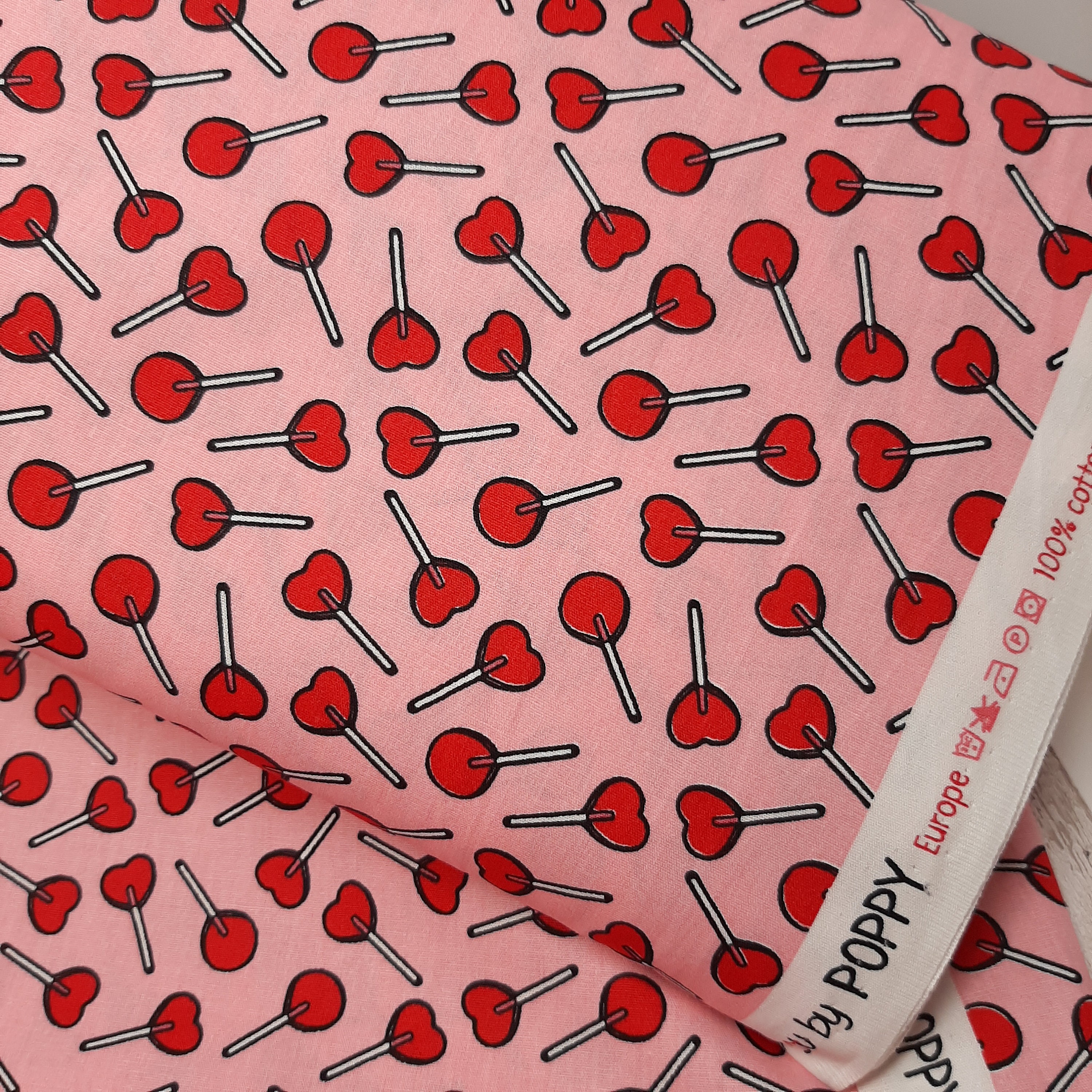 Novelty Cotton fabric Pink cotton fabric Retro Lollipop Fabric