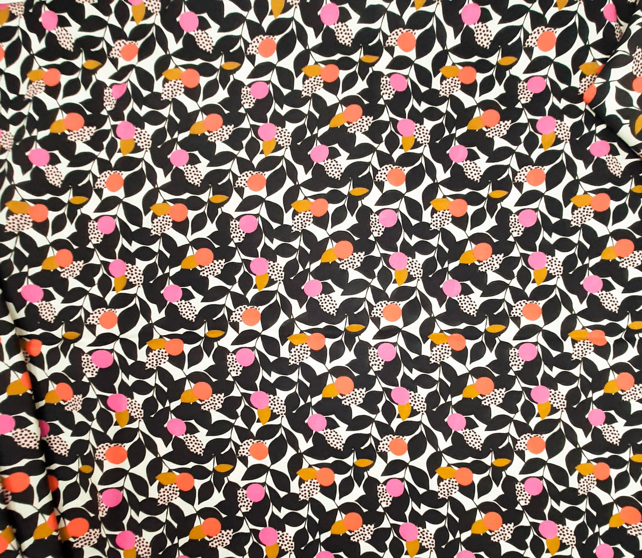 Modern Viscose Fabric for Dressmaking Dashwood studios floral neon