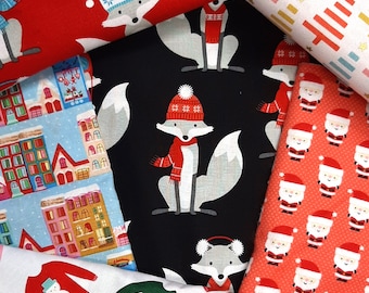 Christmas Fabric Fat quarter lucky dip  -  Fat quarter bundle  -  Surprise fat quarter gift  -  Fabric advent calendar gifts