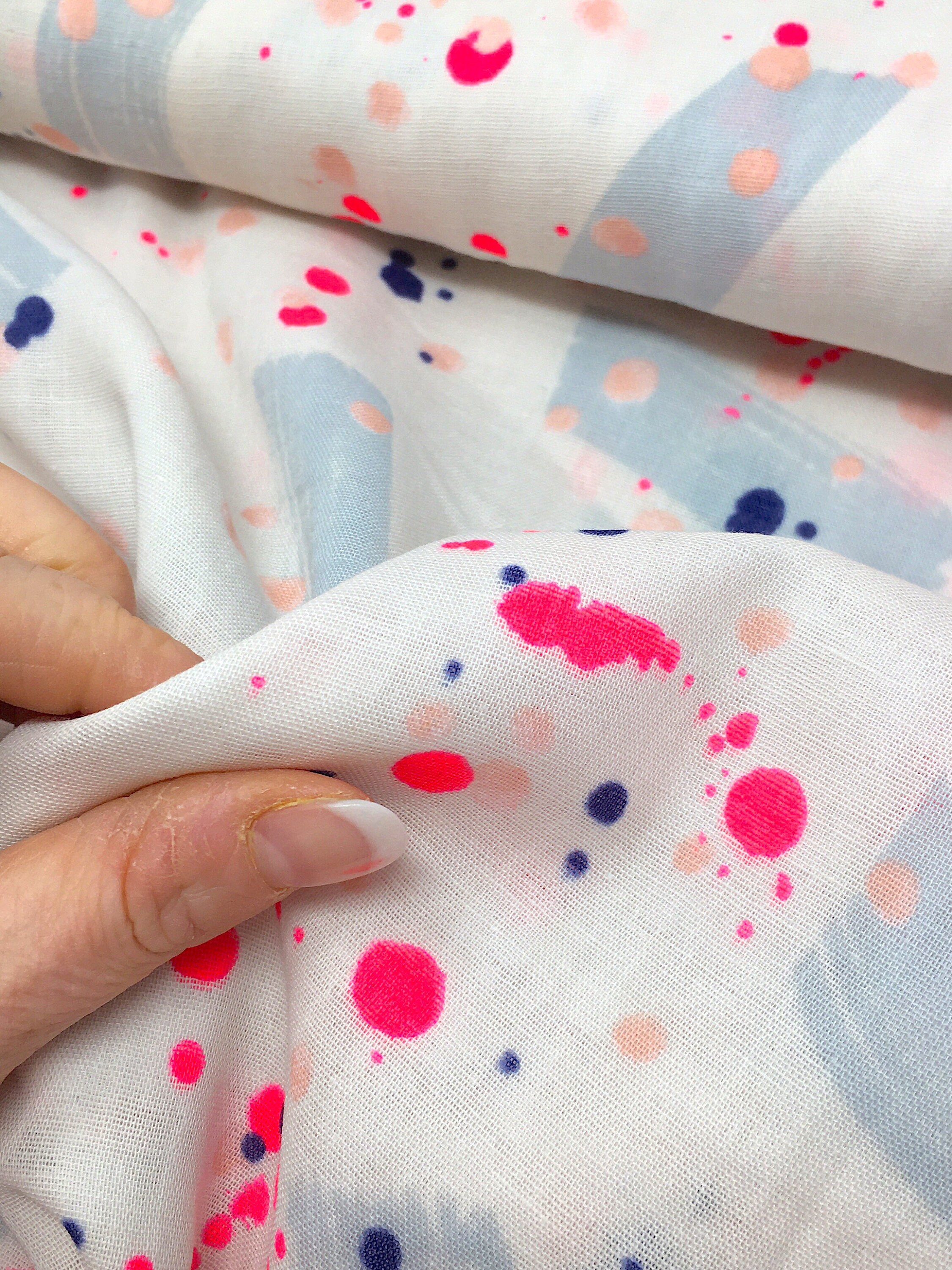 Double gauze cotton fabric, Neon pink dressmaking double gauze cotton