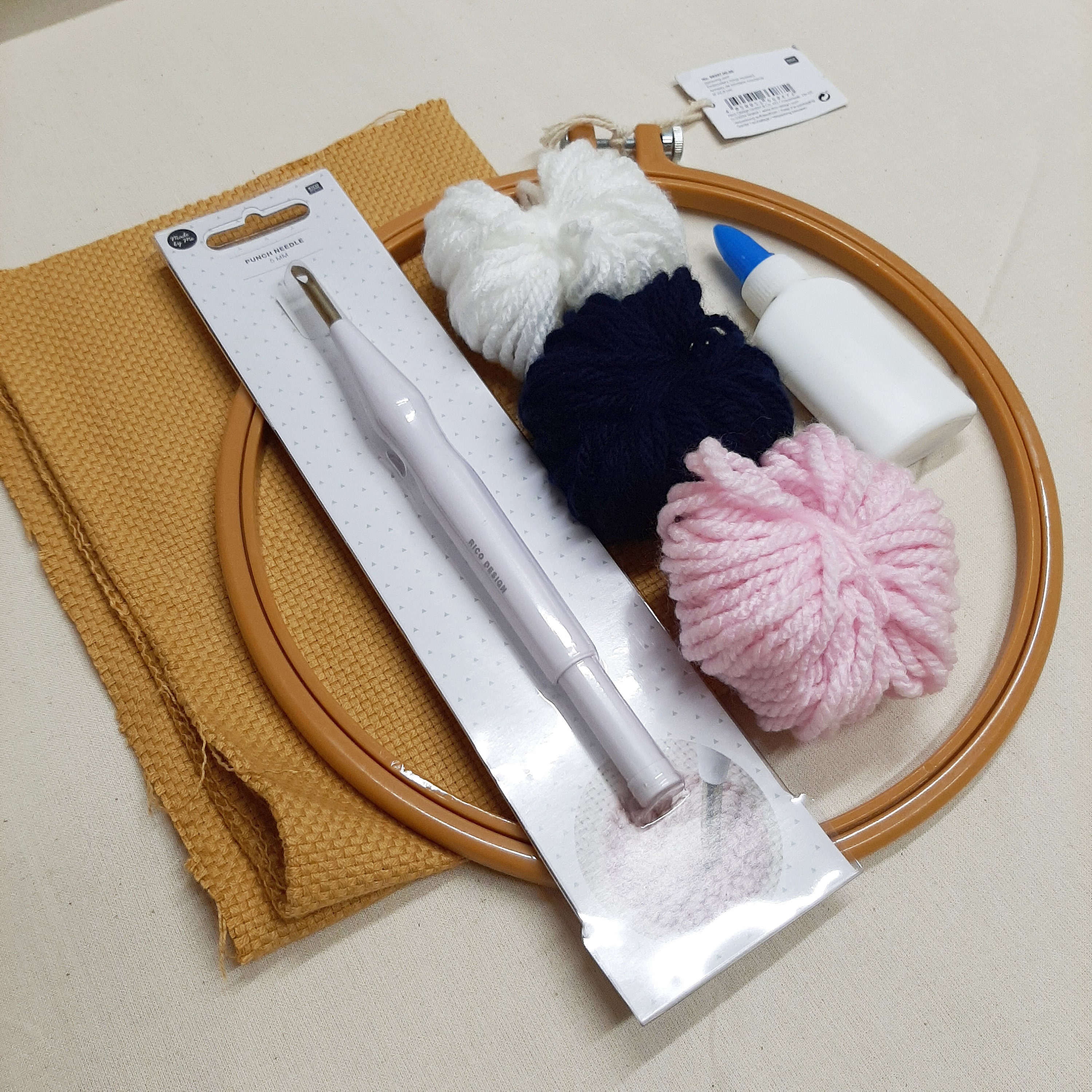 LIMITED EDITION Punch needle starter kit, Punch needle tool fabric and