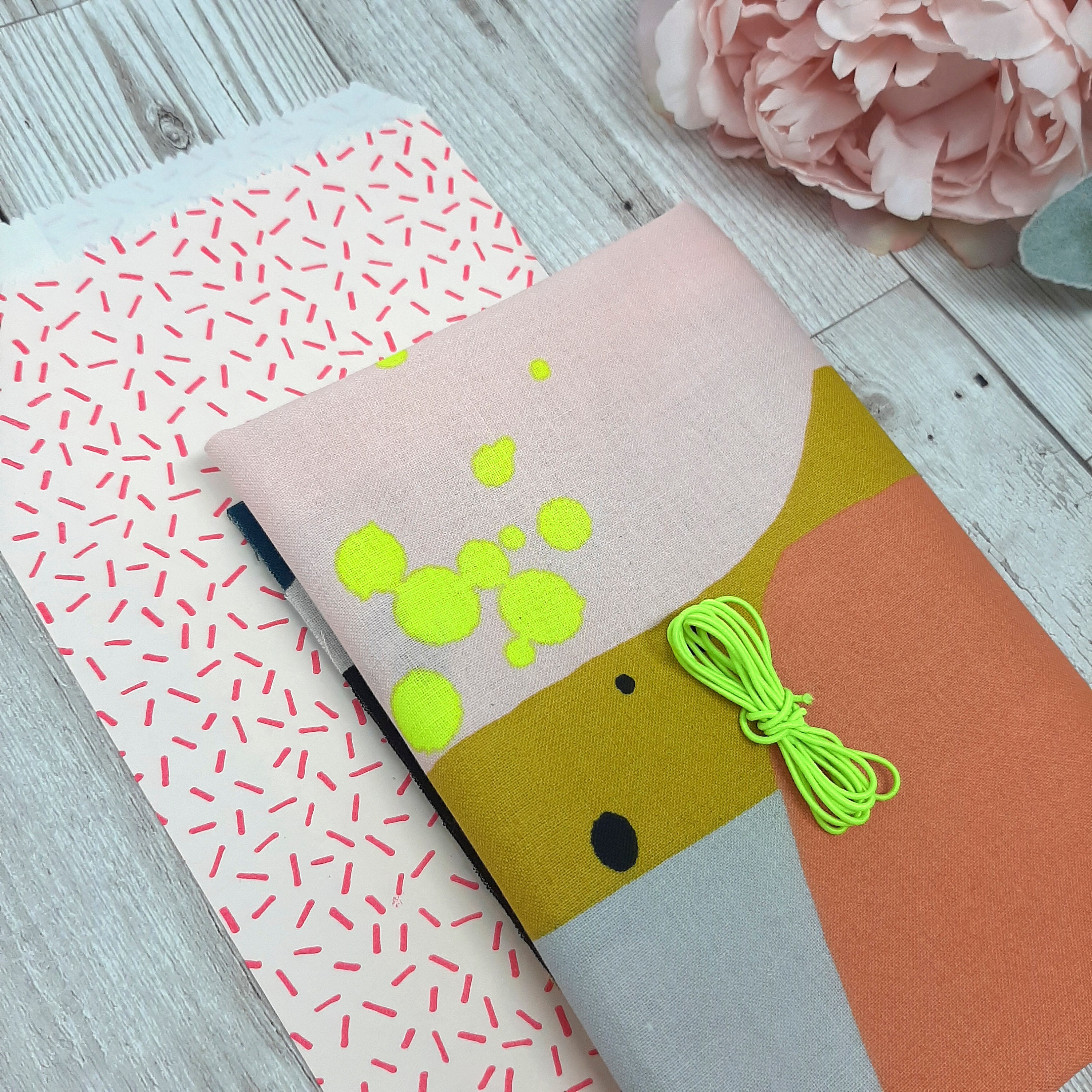 Complete face mask kit, DIY Abstract fabric face mask kit, Face mask