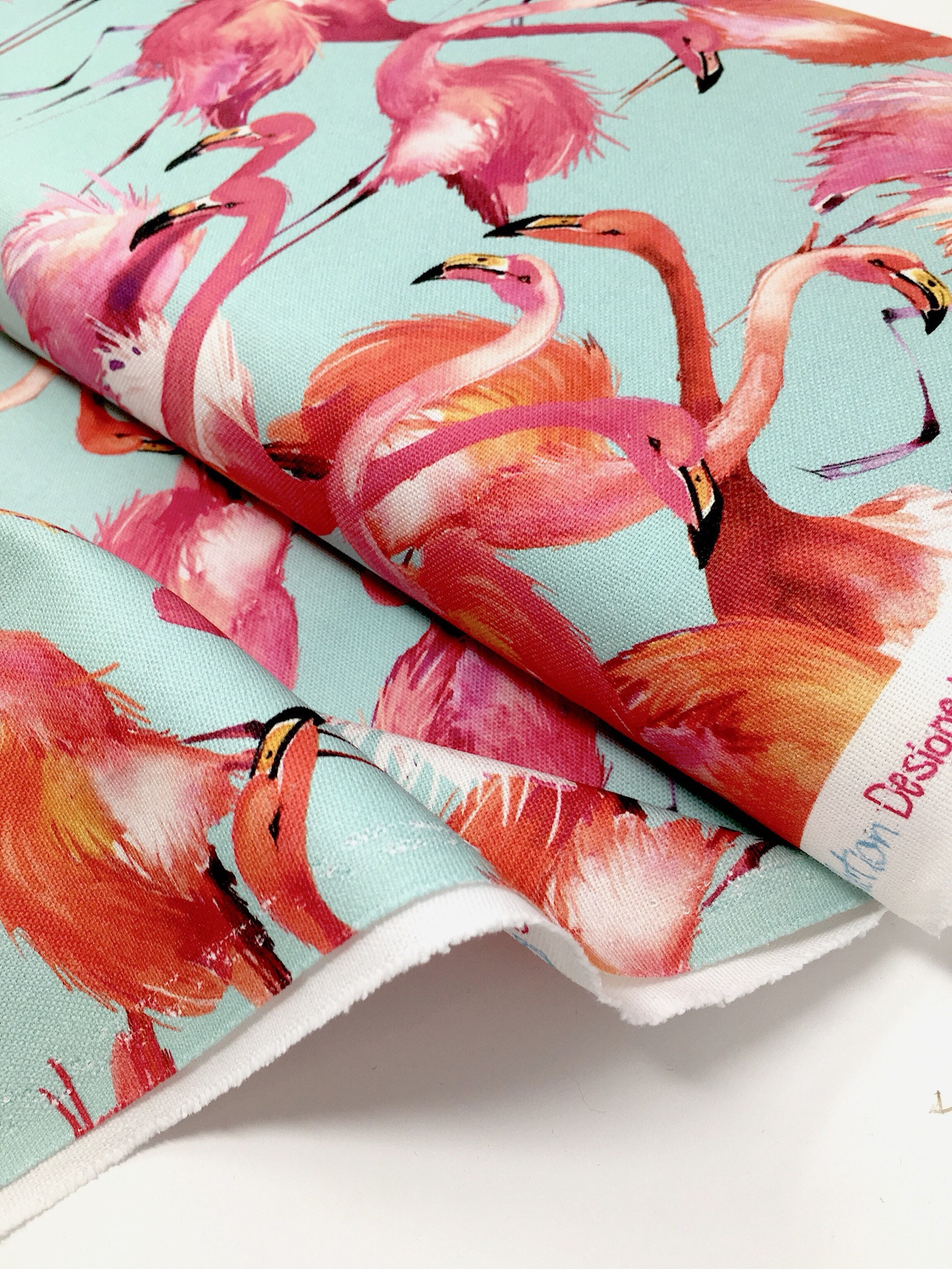 Flamingo upholstery fabric by the metre - Pink flamingo heavy weight