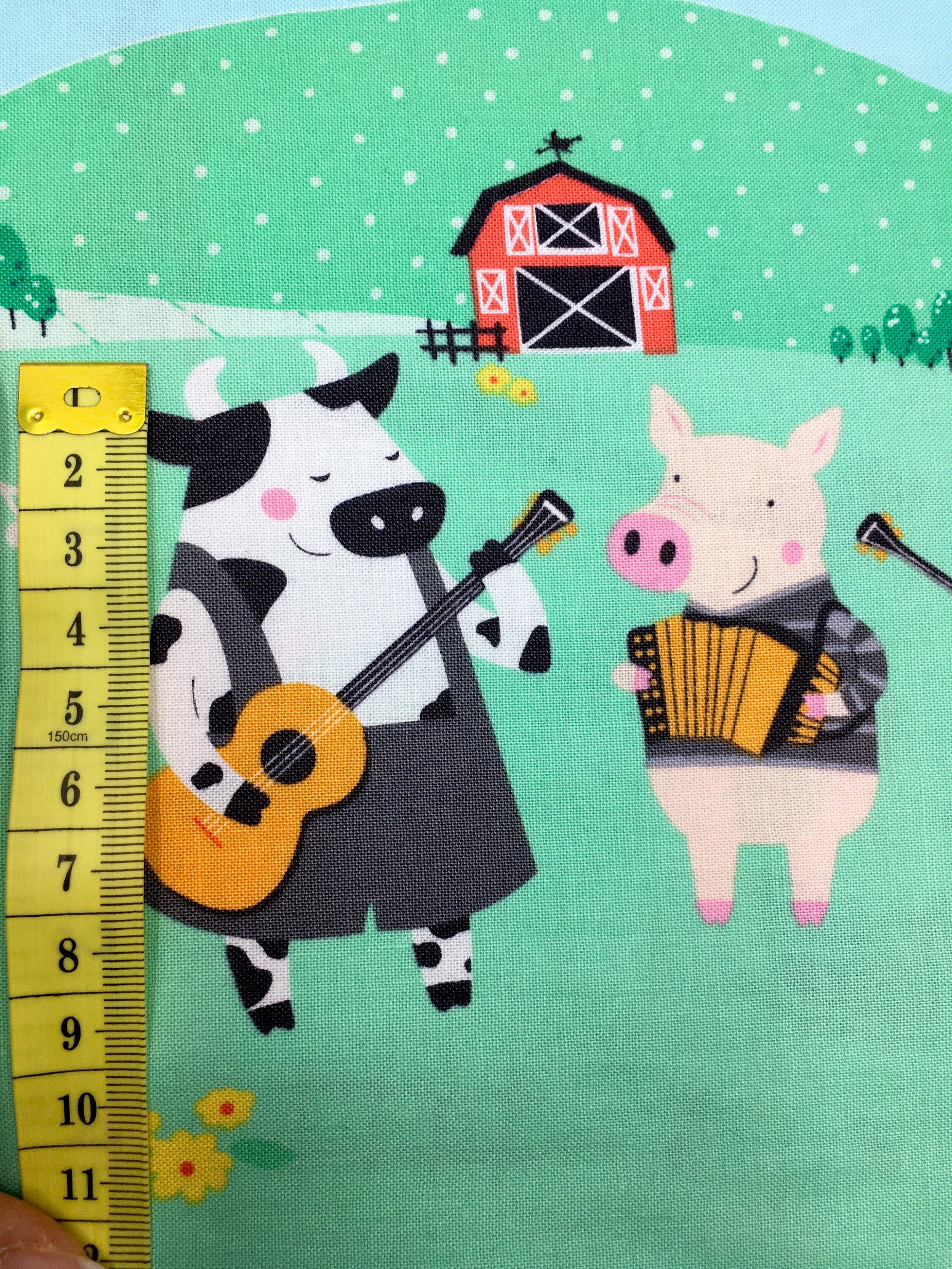 Michael miller border print fabric Farm border print quilting cotton