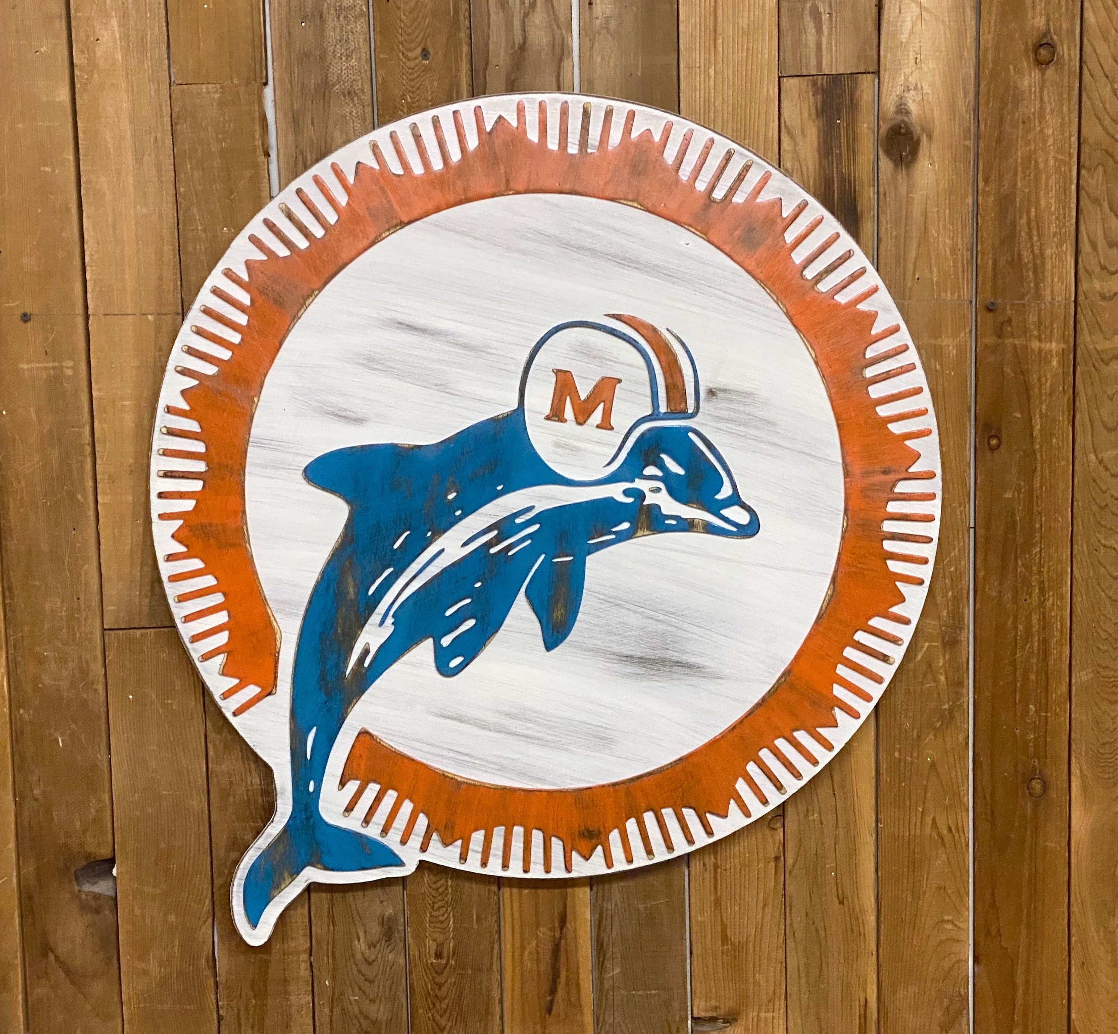 Miami Dolphins Logo, Old School, Classic, Vintage, Rustic, Distressed