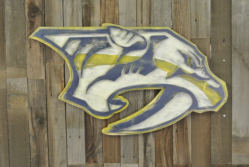 Nashville Predators NHL Hockey Logo 3D Wood Sports Wall Art Etsy