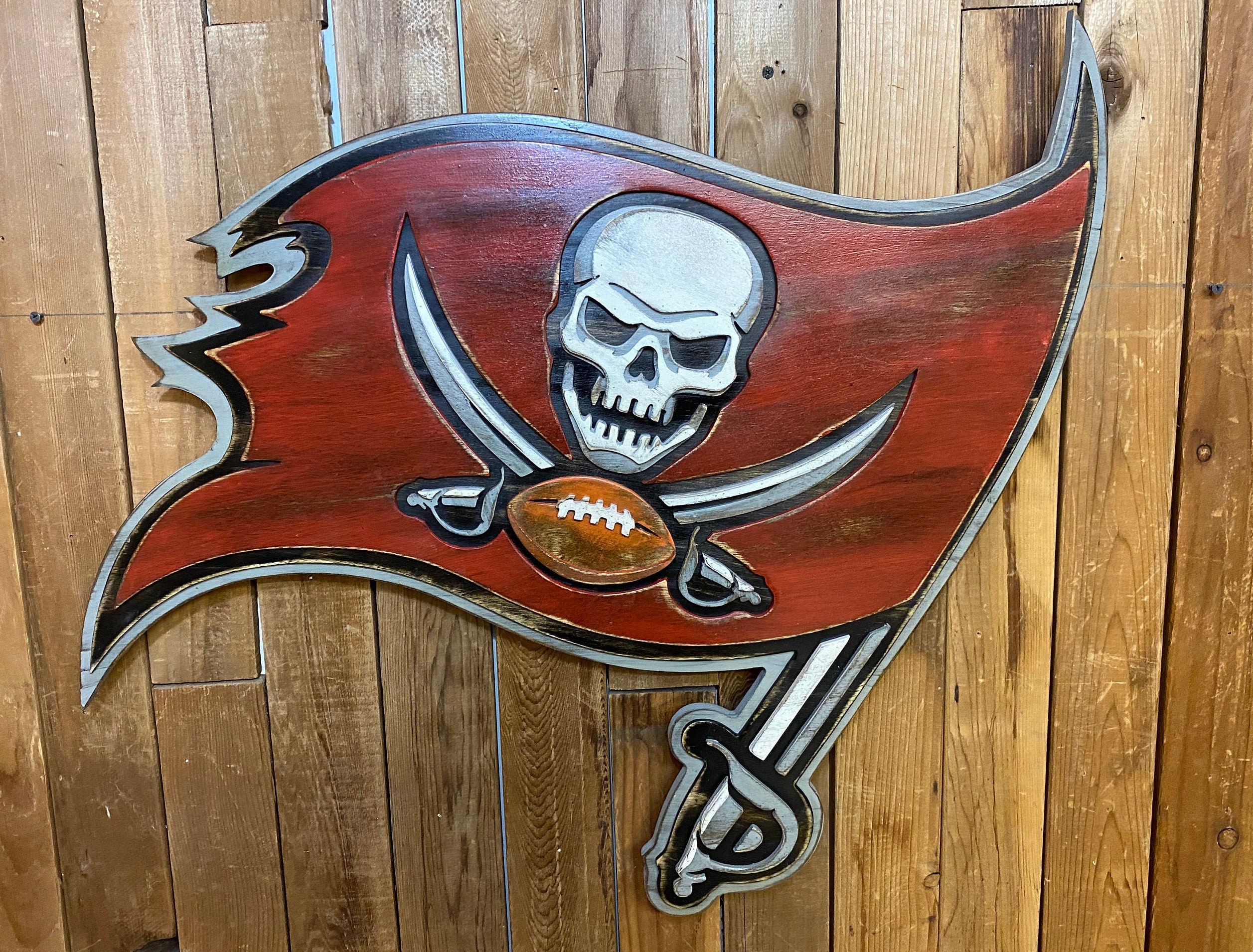 Tampa Bay Buccaneers Logo, Distressed Wall Hanging, Home Decor. - Etsy, image size:2514x1910