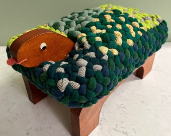 Turtle Footrest, Hand-Braided, 12”x7.5”x7”