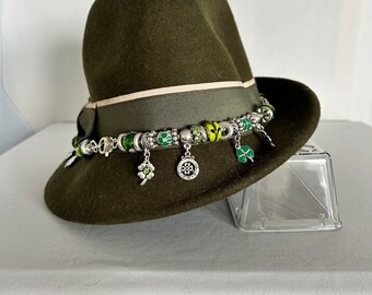 Irish Shamrock Charm Tipped Side Fedora, 100% Wool.