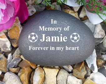 Personalized Pebble - Memorial - Weatherproof - Personalized - Football