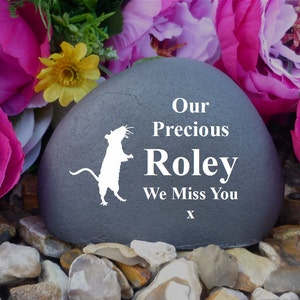 Personalized Pebble (Stone Effect) - Pet Memorial - Weatherproof - Personalized - Freestanding - Rat