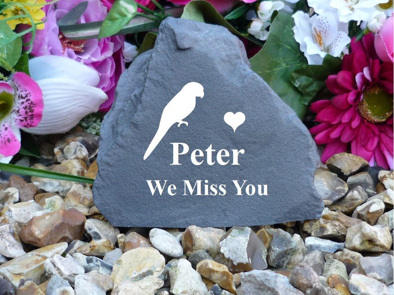Small Rock Birds Pet Memorial Stone Effect Weatherproof - Personalilsed
