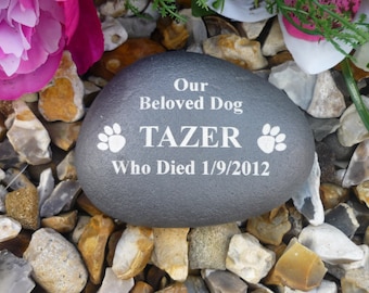Personalized Pebble (Stone Effect) - Pet Memorial - Weatherproof - Personalized