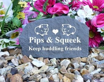 Guinea Pig Memorial - Garden Rock (Rock Effect) - Personalised - Weatherproof - Medium