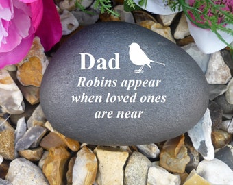 Personalized Pebble - Memorial - Weatherproof - Personalized - Robin