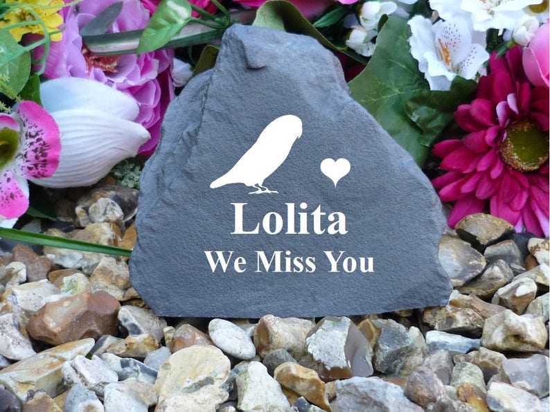 Small Rock Birds Pet Memorial Stone Effect Weatherproof - Personalilsed