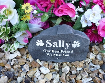 Cat Memorial - Garden Rock (Stone Effect) Personalized - Weatherproof - Medium