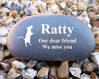 Personalized Pebble (Stone Effect) - Pet Memorial - Weatherproof - Personalized - Rat - Medium