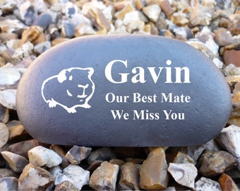 Personalized Pebble (Stone Effect) - Pet Memorial - Weatherproof - Personalized - Guinea Pig - Medium