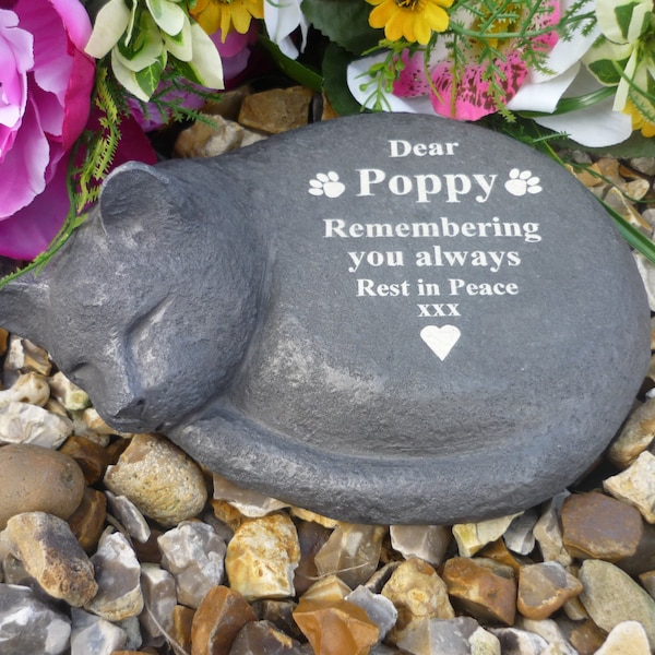 Cat Memorial - Personalized - Weatherproof - Sleeping Cat