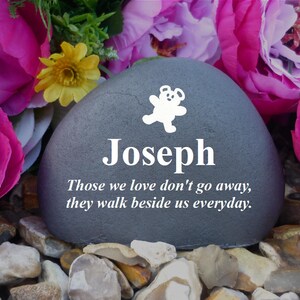 Memorial Pebble - Personalized - Weatherproof - Teddy - Freestanding