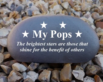 Personalized Pebble (Stone Effect) - Personalized - Weatherproof - Medium - Stars