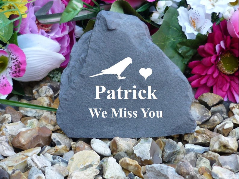 Small Rock Birds Pet Memorial Stone Effect Weatherproof - Personalilsed